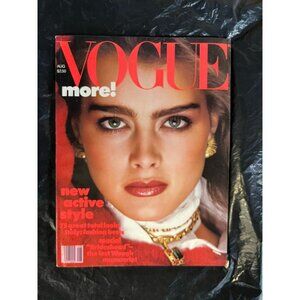 1982 Vintage Original Vogue Magazine August 1982 Brooke Shields Cover Model